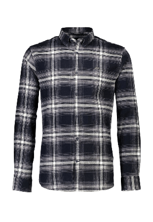 Lindbergh Brushed checked Shirt L/S Skjortor Herr Svart 3XL