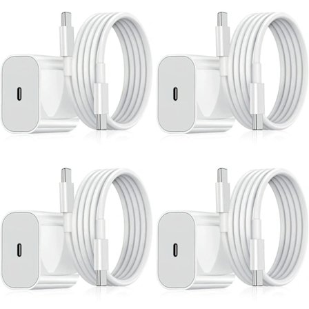 (pow yeah!)4-pack - Laddare för Samsung - Snabbladdare - Adapter + Kabel 20W Vit en one size (NT) 4-Pack