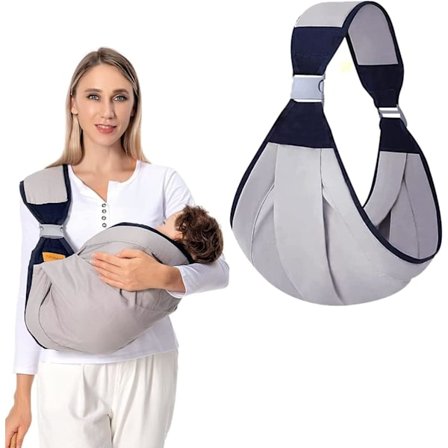 All Gray Baby Carrier,Wraparound Baby Carrier,Justerbar Baby Sling,Baby Sling,Åndbar Baby Carrier,Nyfødt Sling,Nyfødte og Småbørn op til 18k