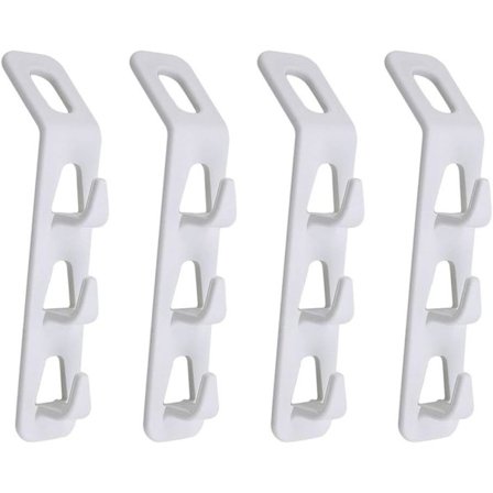 4 stk Multifunksjonelle Klesskap Oppbevaring Klær Henger Hvit