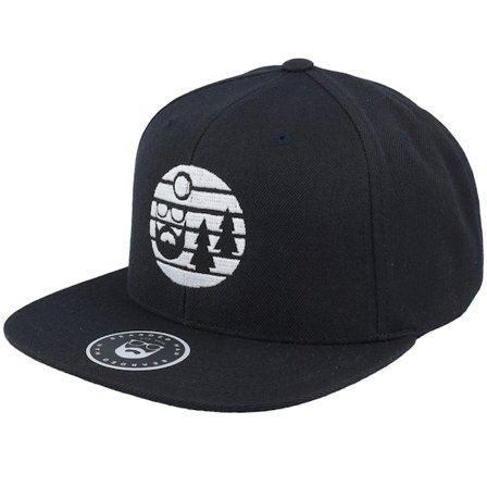 Bearded Man - Sort snapback Kasket - Sunset White Logo Black Snapback @ Hatstore
