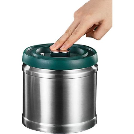 Lufttæt kaffedåse - 1,6 L rustfri stålbeholder til kaffebønner_tfrf