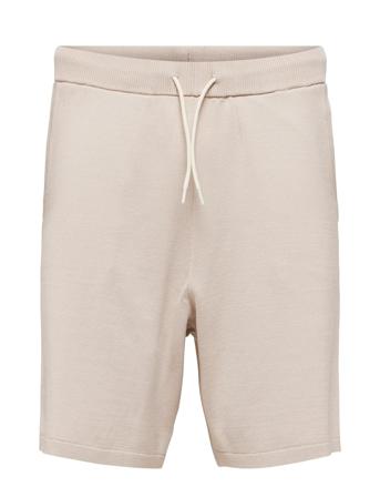 Slhteller Knit Shorts Shorts Sweat Shorts Beige Selected Homme*Betinget Tilbud