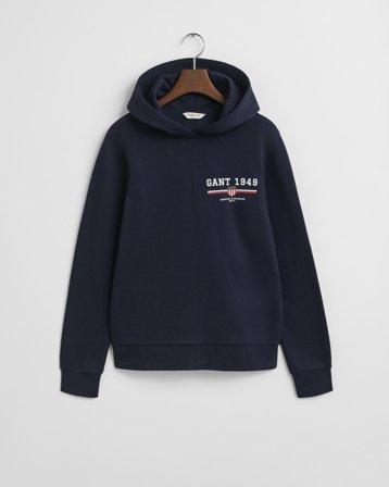 GANT Damen Graphic Hoodie (M) Marineblau
