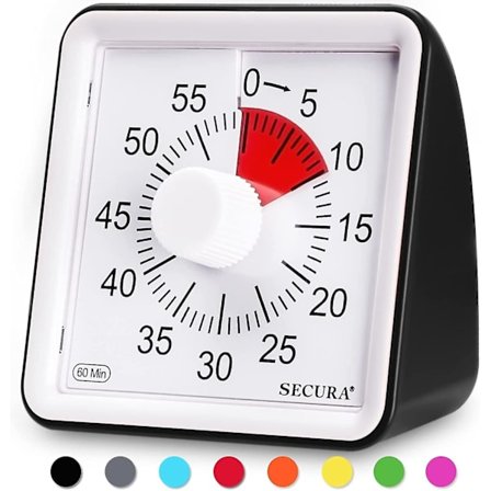 60-minuters visuell timer, klassrumsnedräkningsklocka, tyst timer för barn och vuxna
