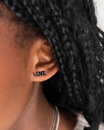 IOAKU STATEMENT STUDS LOVE Kolor srebrny Biżuteria Dziewczyna - Kids Brand Store