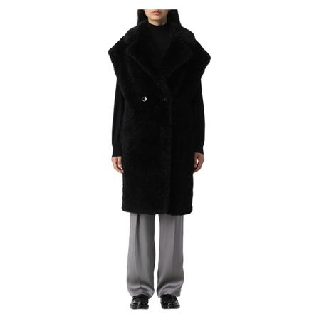 Herno, Faux Fur Shearling Jackets Czarny, Kobieta, Rozmiar: S