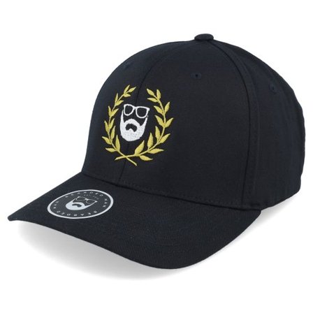 Bearded Man - Svart flexfit Keps - Caesar Logo Black Flexfit @ Hatstore