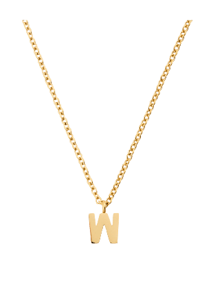 Mockberg Petite Plain Letter W Gold Necklace Smycken & klockor Dam Guld ONESIZE