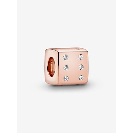 Pandora - Funklende Terning Charm - 14k rosaguld plating