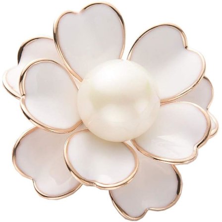 Brosjer med blomster og perler i emalje for kvinner - Smykker for damer