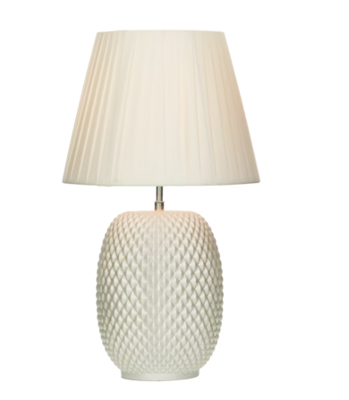 Aneta Lighting CORNELIA bordlampe, perlefarget/hvit, inkl. plissert skjerm