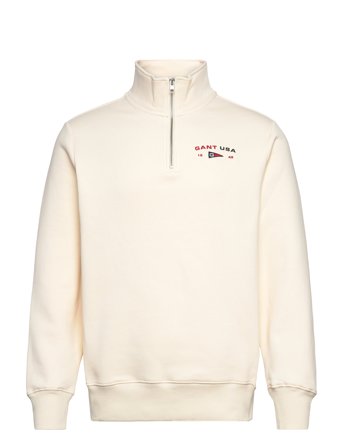 GANT Graphic Half Zip - Cream - M