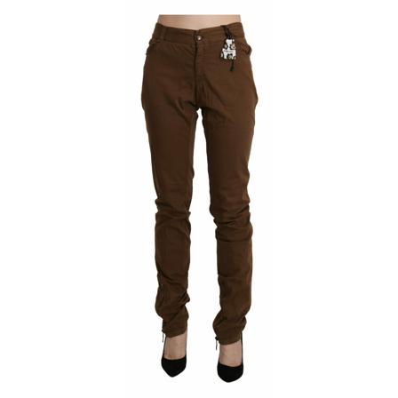 Ermanno Scervino High Waist Skinny Broek , Bruin , Dames , Maat: L