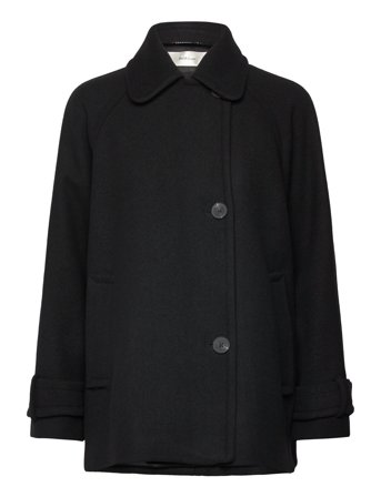 Thoraiw Minona Coat Villakangastakki Pitkä Takki Black InWear