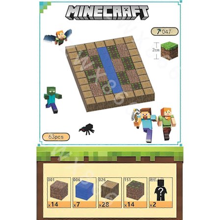 Minecraft mini figur kort DIY magnetisk legetøj Minecraft Dungeons tegneserieverden Modeler Kreative legetøj til børnegaver