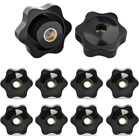 M10 Stjernegreb, 10 stk. Hun-grebskruer M10 Klemmeskruer Greb Gevind Hun-stjernegreb Sort Plastik Klemmemøtrik Klemmeskruer Greb Til - 38mm