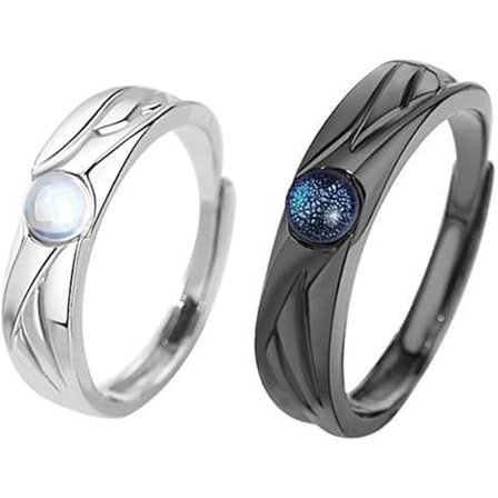 Matchande parringar för kvinnor och män, ängel och djävul, ängelvingar ringar, svarta och vita ringar, parringar, smycken