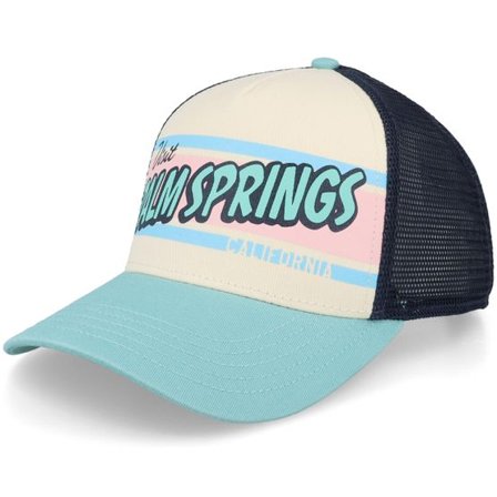 American Needle - Vit trucker Keps - Palm Springs Sinclair Ivory/Navy/Seafoam Trucker @ Hatstore