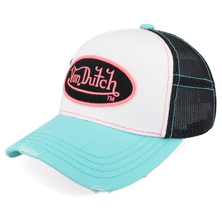Von Dutch - White trucker Caps - Kids Oval Patch Red/Yellow A-Frame Trucker @ Hatstore
