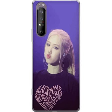 Kompatibel Mobilcover til Sony Xperia 1 II Blackpink Rosé koncertportræt kpop idol med scenebelysning moderne musik og fanmotiver i lilla toner