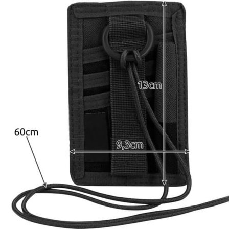 Travel Wallet with Window | Wallet and ID Card Holder with Neck Strap Black—pa