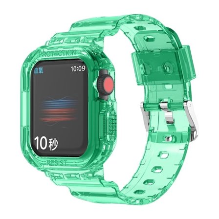 Apple Watch (45 mm) XINCUCO glacier TPU-skal + klockarmband - Grön