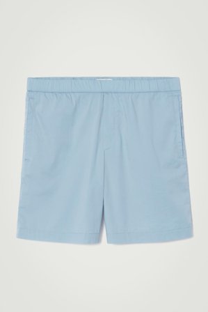 COS Men's Elasticated Cotton Blend Shorts in Blue