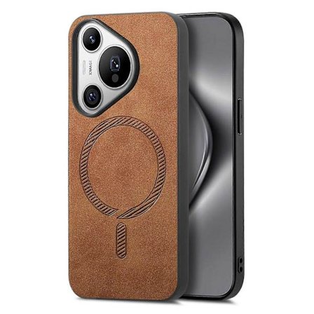 Läderbaksida för Huawei Pura 70 Pro Plus(+) Kompatibel med MagSafe Skinnkänsla Telefonfodral