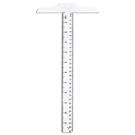 Gong Ying 30 cm / 12 tuuman muovi T-viivain metrisellä asteikolla cm / tuumaa kaksisivuinen asteikko T-muotoinen viivain Z16748