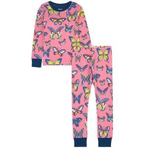 Hatley GOTS Vibrant Butterflies Printed Pajama Pink Carnation 2 Years - Nightwear - 2 years - Pink