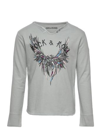 Long Sleeve T-Shirt T-shirts Long-sleeved T-shirts Grå Zadig & Voltaire Kids