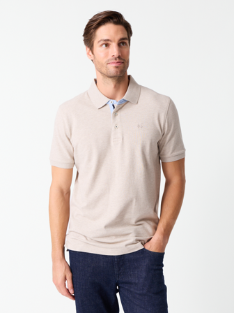 MATCH - Mitch pique - Jean Paul - Str. L - Herre - T-skjorter & Piqué - Beige - 95% bomull, 5% elastan