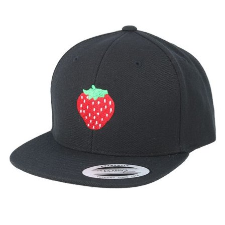 Kiddo Cap - Svart Keps - Kids Strawberry Black Snapback @ Hatstore
