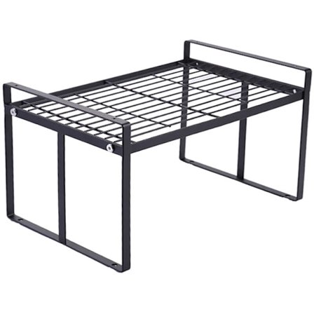 Hylla Organizer Stapelbar Bänkskiva Hylla Utrymmesbesparande Organizer för Förvarings Skåp och Kök Förvaring (Svart)