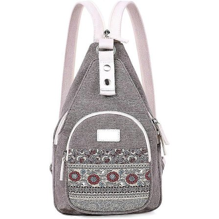Mini Dame Sling Brystveske Canvas Ryggsekk