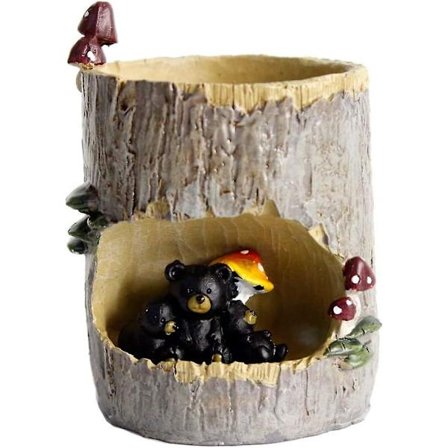 Mehikasvien ruukku, kukkaruukut, Bonsai-ruukut söpöillä eläimillä toimistoon, parvekkeelle ja puutarhaan, musta