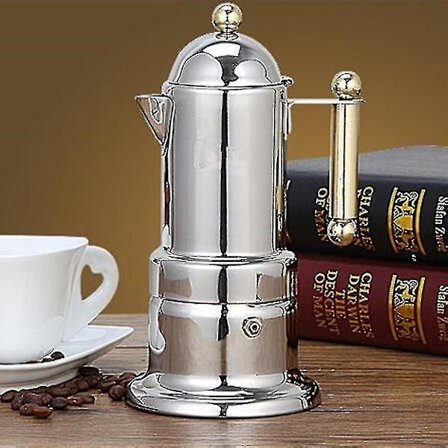 Espresso-kaffebrenner i stål for komfyrtopp, induksjon