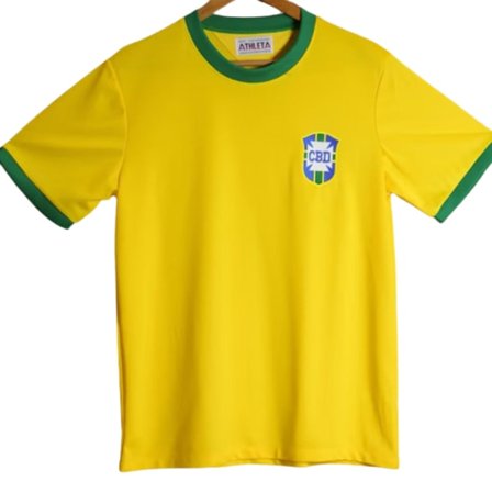 1970 Brasil hjemmedrakt tilpasset treningsdress kortarmet trøye T-skjorte