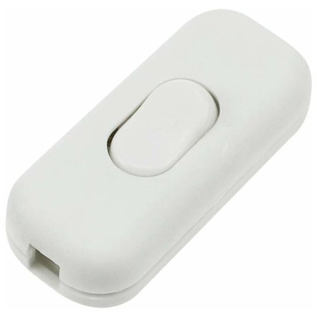 Torpedobrytare 6 Amp Vit Inline-Sladdbrytare för Liten Apparat eller Lampa HIASDFLS