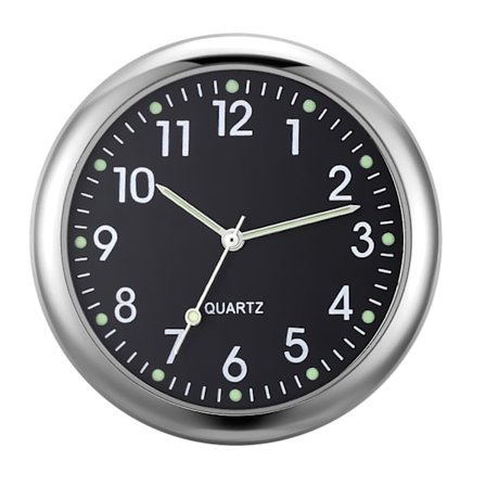 Bildeklokke for dashbord, Mini lysende bil dashbord rund ombord kvarts luftventil klistremerke klokker klokke