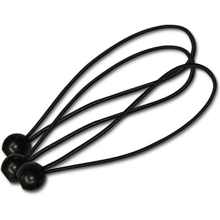 Sett med 12 profesjonelle gummistropper med kule for feste av presenning, sykkel, bil, hage og mye mer - spesielt slitesterk og UV-bestandig -