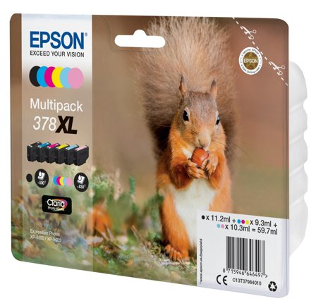 Epson 378XL Multipack - 6-pack - XL - svart, gul, cyan, magenta, lys magenta, lys cyan - original - blekkpatron