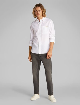 Calvin Klein Jeans Linen Cotton Shirt - White - S