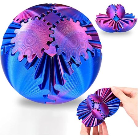 Gear Ball 3D-tulostettu fidget-lelu, pyörivä pallo tai kuutio fidget-lelu