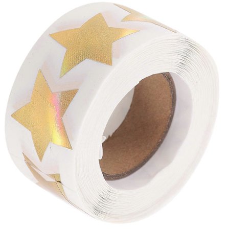 1 rulle dekorative klæbende stjerneklistermærker, multifunktionelle forseglingsetiketter til bagning, indpakning og håndværksprojekter, selvklæbende 