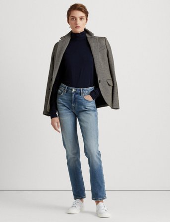 Lauren Ralph Lauren Jersey Turtleneck - Blue - XS