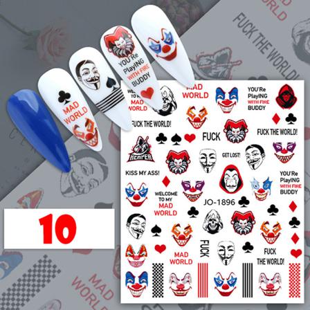 1 Ark Nail Art Stickers Halloween Nails Art Manicure Back Glu