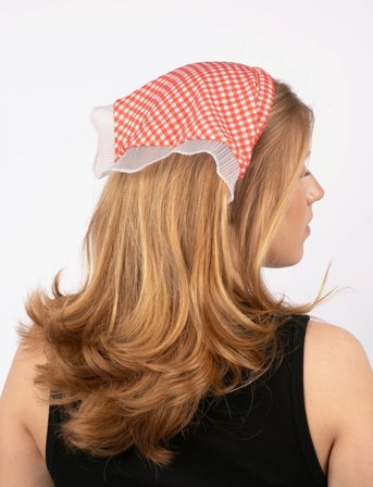 SUI AVA Checkered Headband // Hair Scarf - Red - ONE SIZE