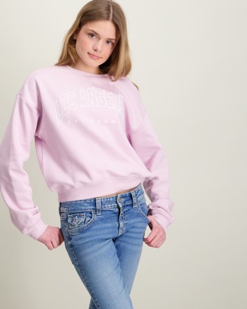 Kids ONLY KOGSWEAT LS CREW OVZ STAT SWT Rosa Trøjer Pige - Kids Brand Store